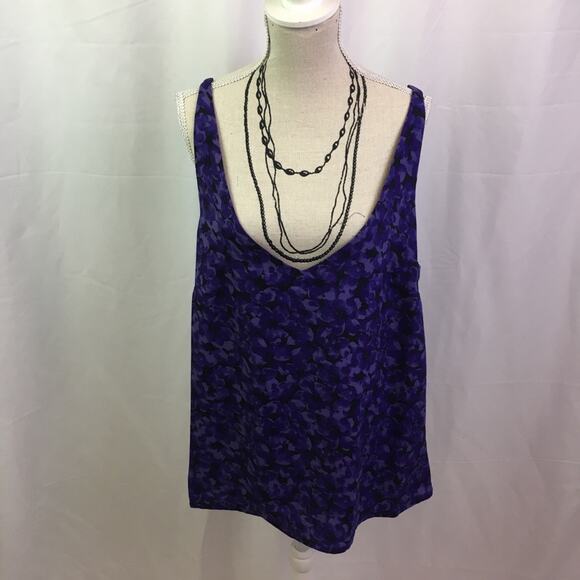 A New Day Shirt Blue Small Floral Tank Top - Picture 2 of 15